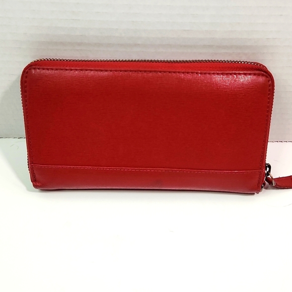 Faux Leather Oxblood Red Zip Wallet Clutch Kenneth Cole - Picture 2 of 12